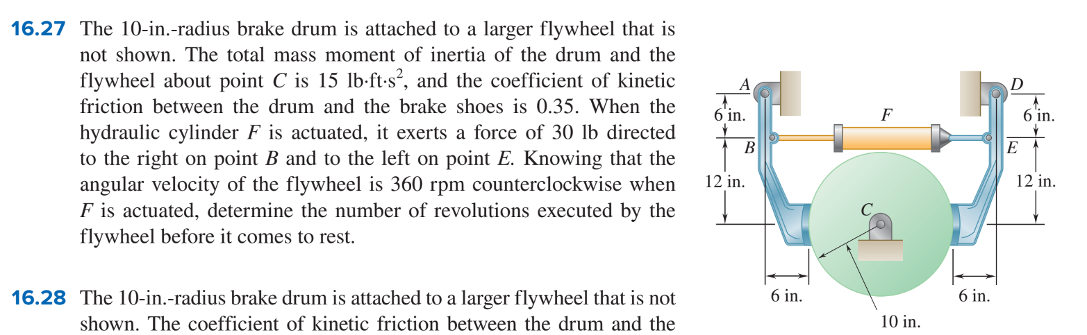 1 6 . 2 7 The 1 0 - in . - radius brake drum is