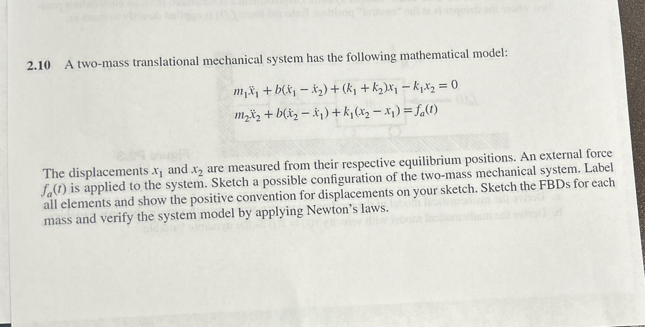 2 . 1 0 A two - mass translational mechanical