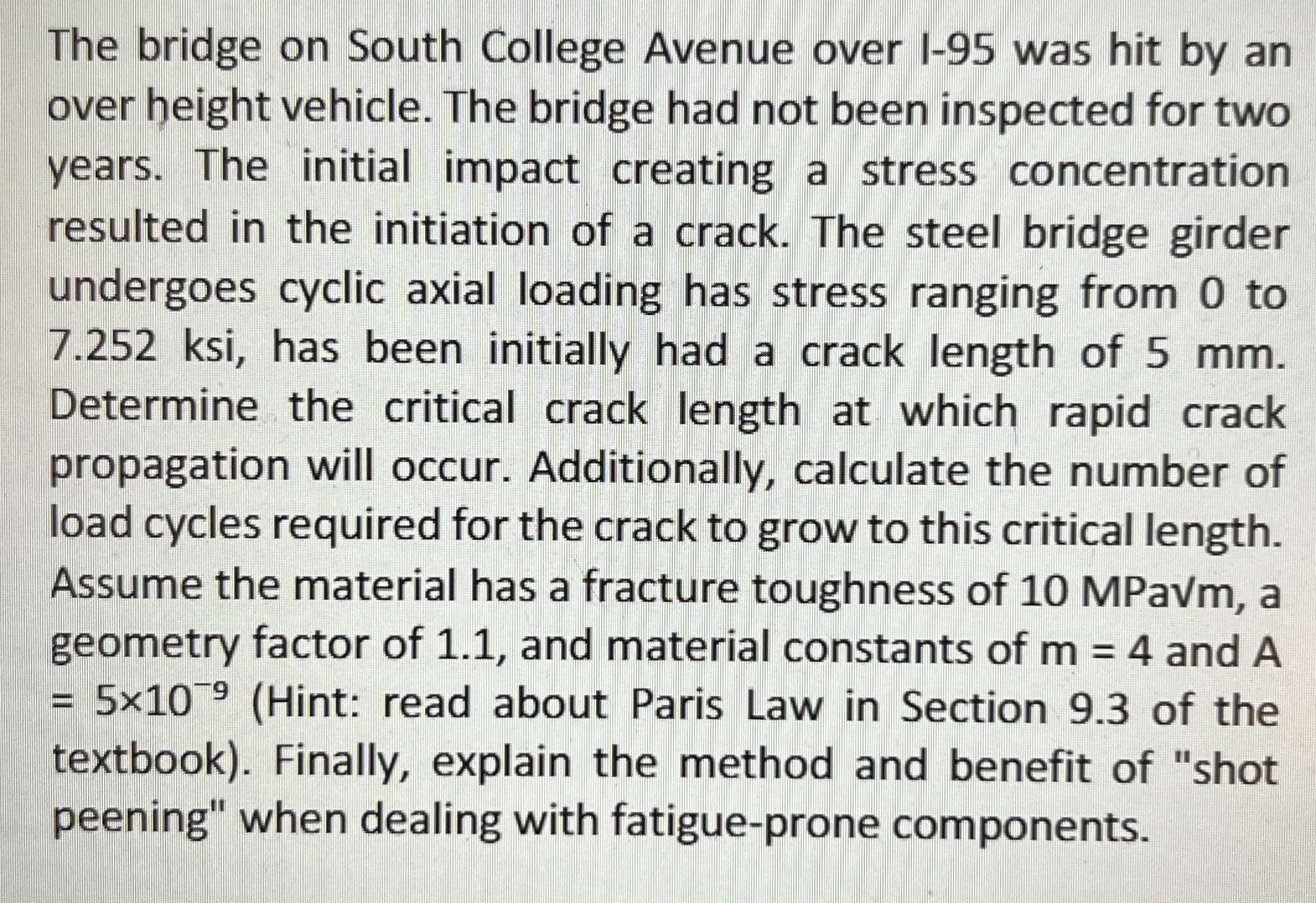 The bridge on South College Avenue over I - 9 5