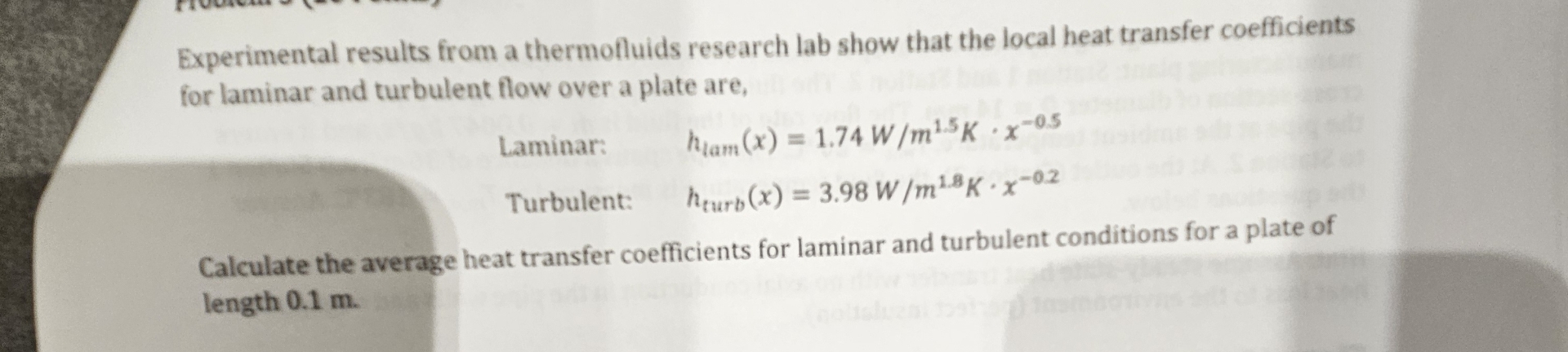 Experimental results from a thermofluids research