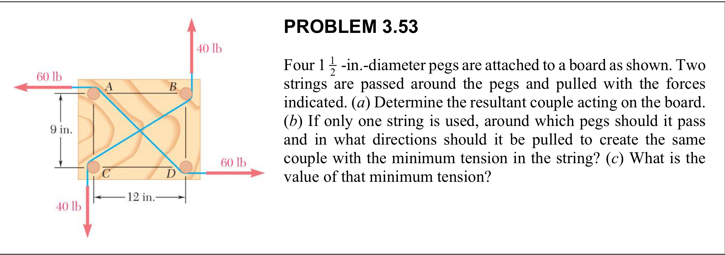 PROBLEM 3 . 5 3 Four 1 1 2 - in . - diameter pegs