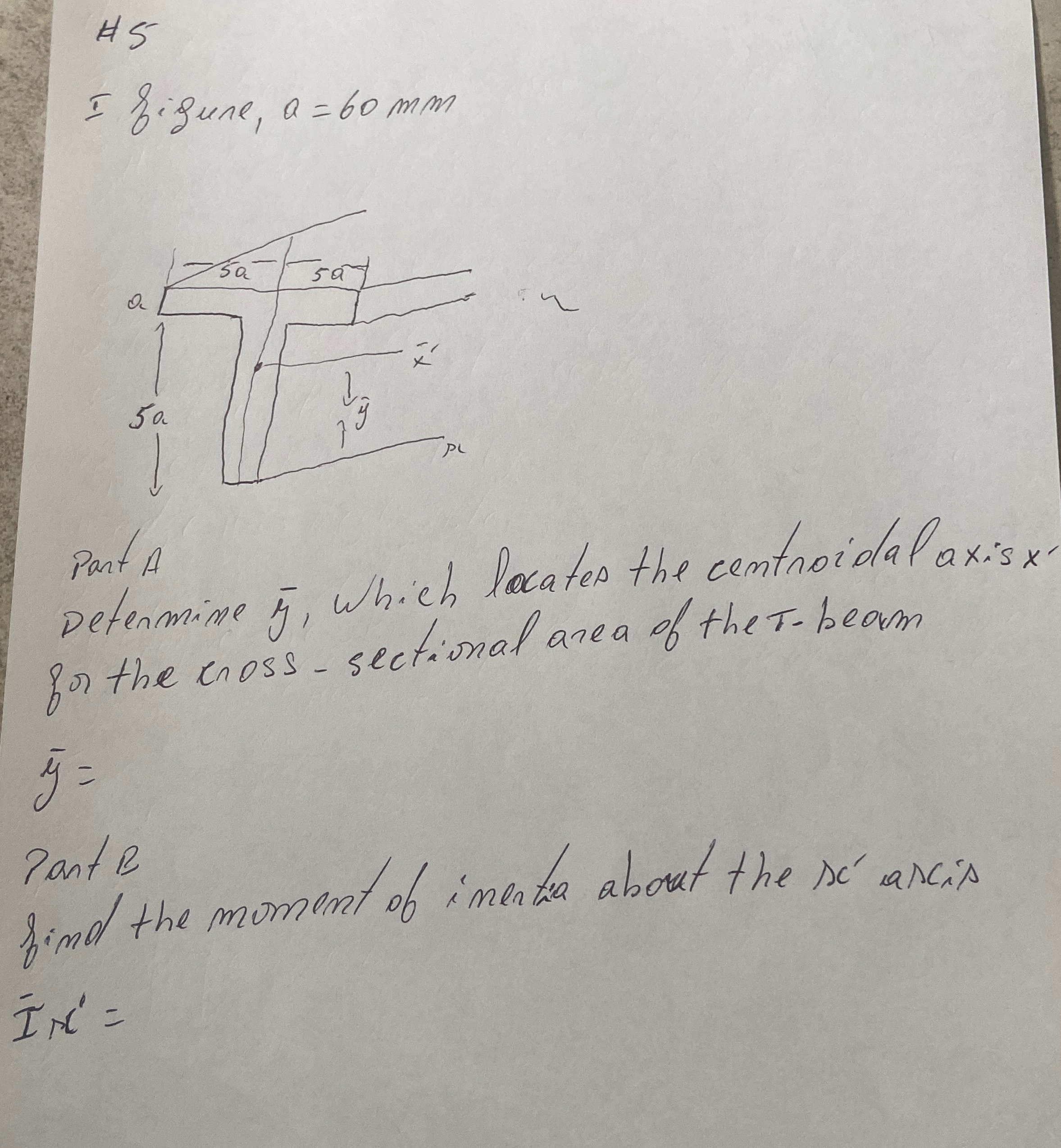 a = 6 0 m m part A Detenmine ? b a r ( y ) ,