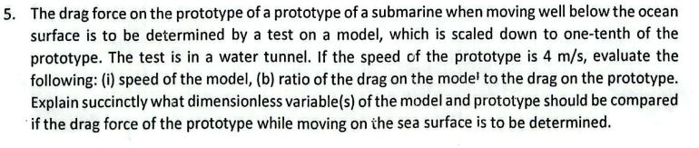 The drag force on the prototype of a prototype of
