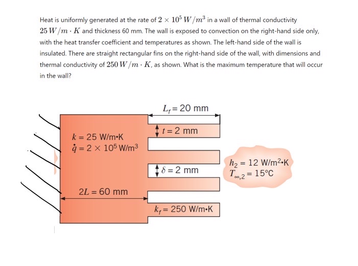 Heat is uniformly generated at the rate of 2 1 0
