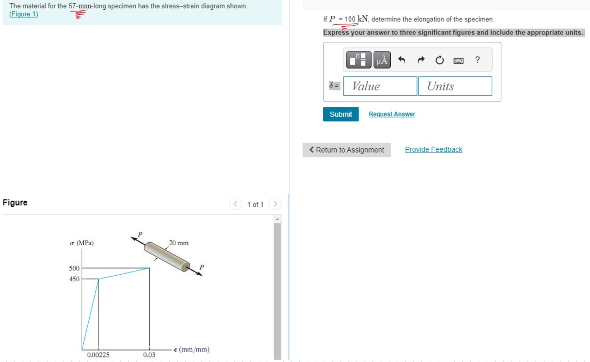Show me the steps to solve The material for the 5