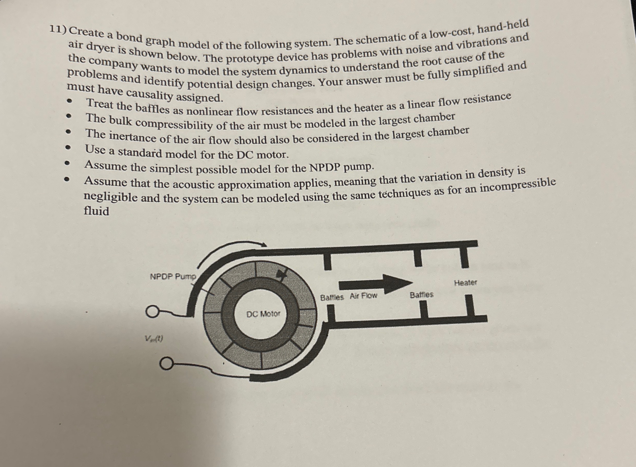 Create a bond graph model of the following