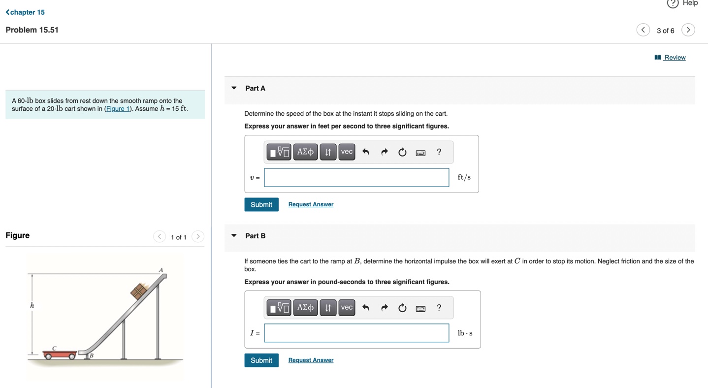 A 6 0 - lb box slides from rest down the smooth