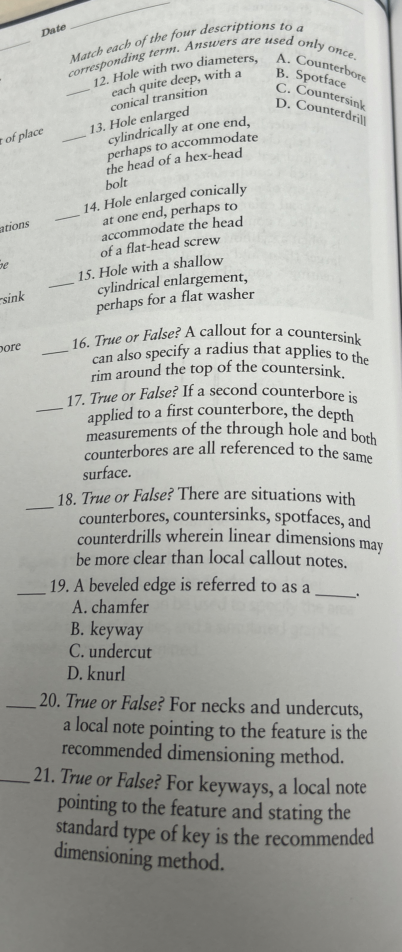 pate Match each of the four descriptions to a