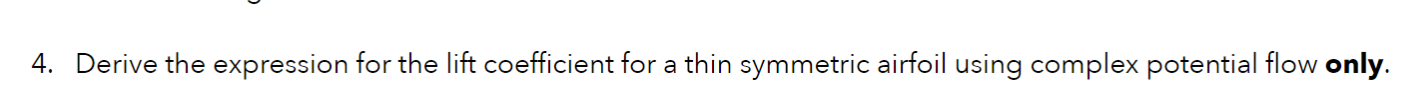 Derive the expression for the lift coefficient