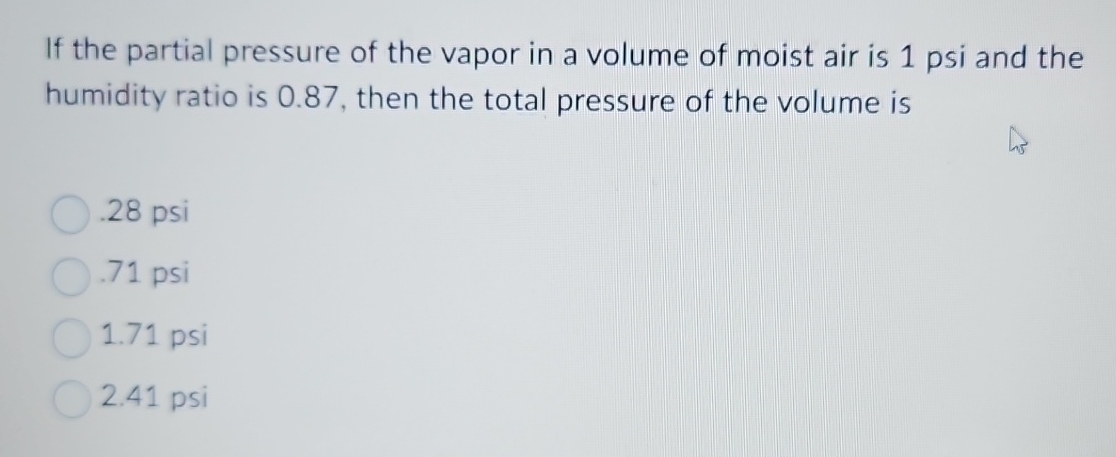 If the partial pressure of the vapor in a volume