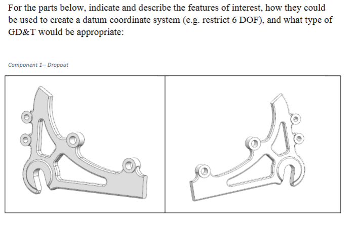 For the parts below, indicate and describe the