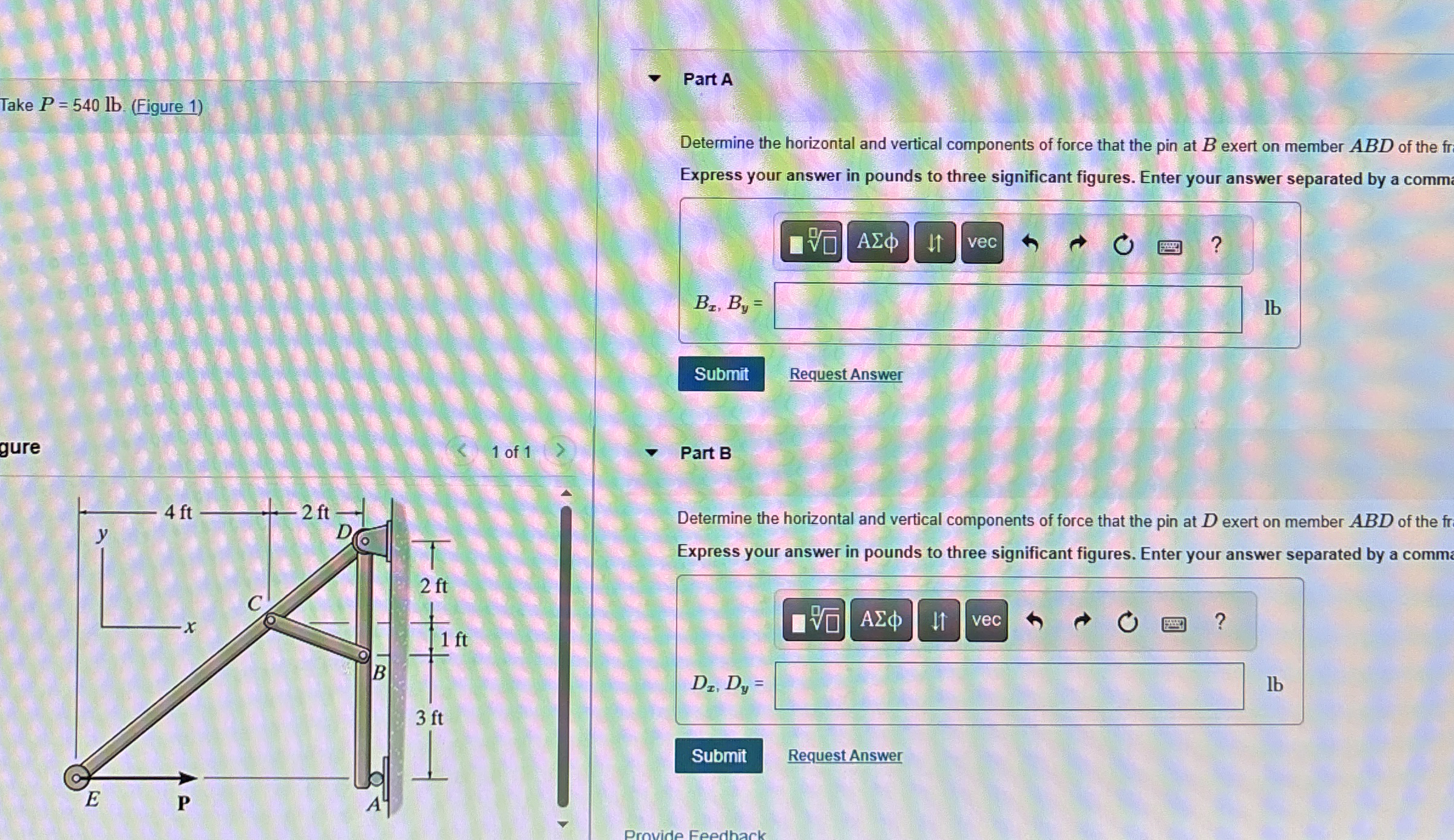 Take P = 5 4 0 l b . ( Figure 1 ) gure 1 of 1