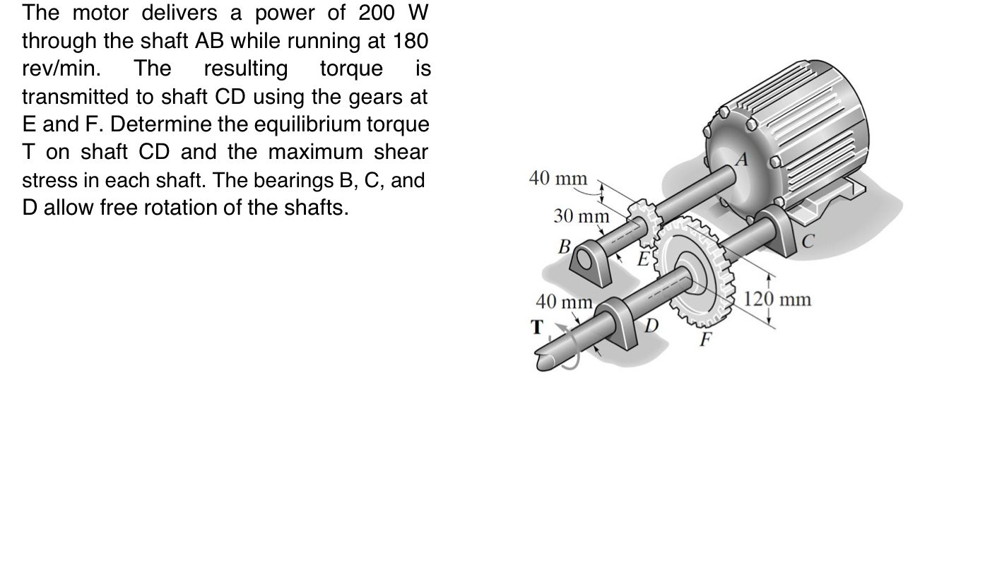 The motor delivers a power of 2 0 0 W through the