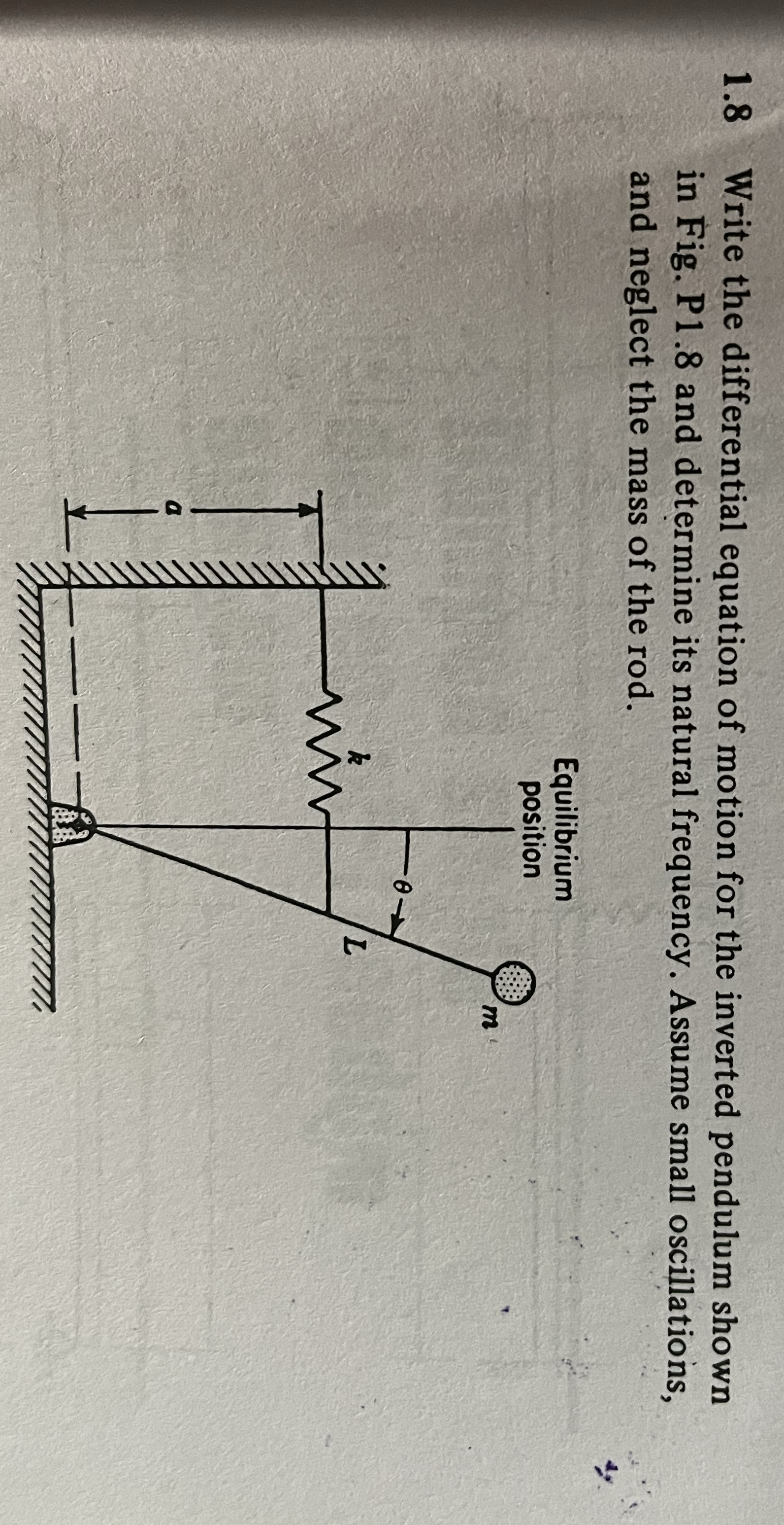 1 . 8 Write the differential equation of motion