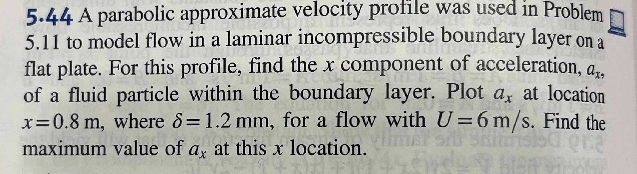 5 . 4 4 A parabolic approximate velocity protile