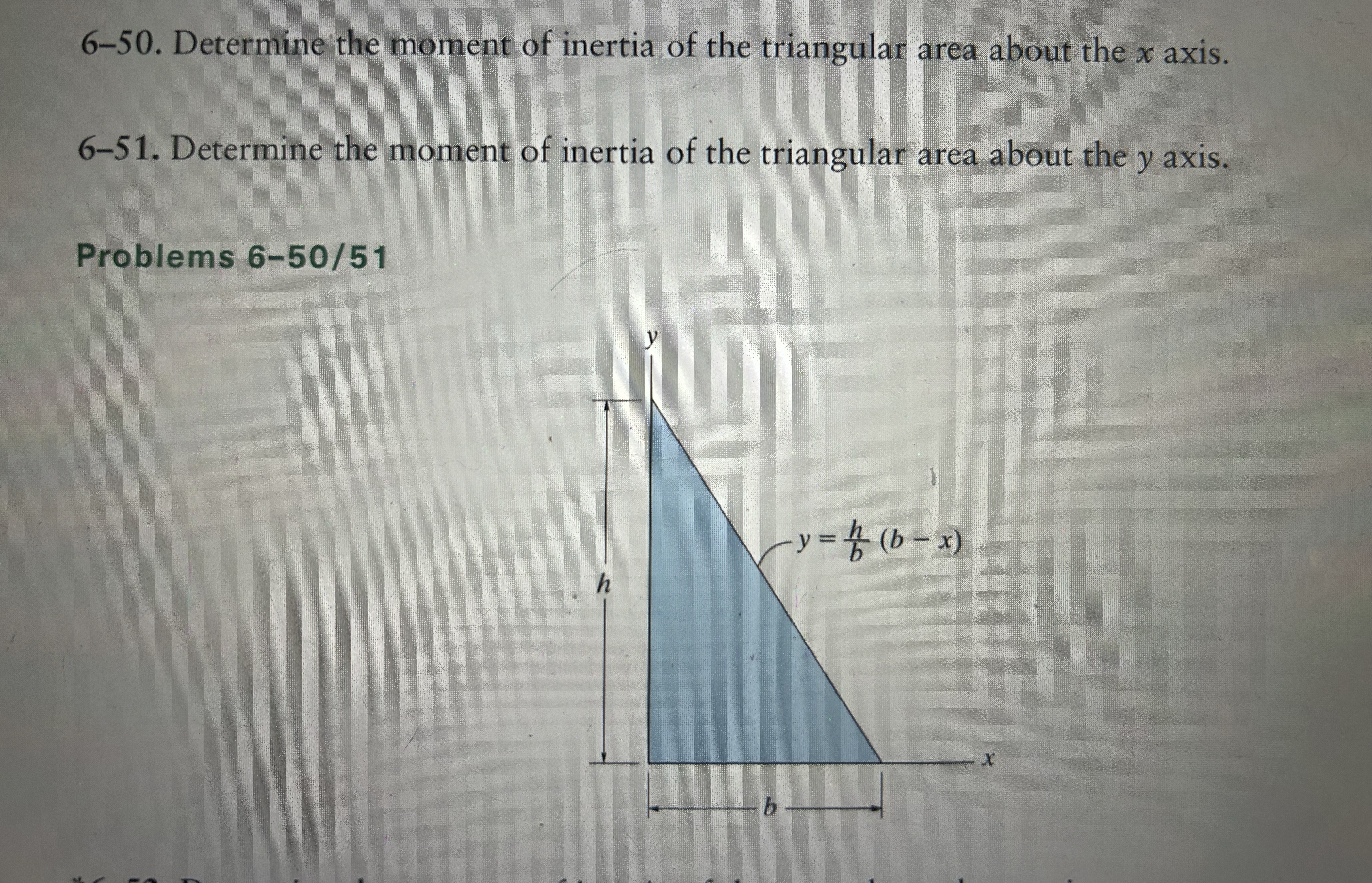 In problem 6 - 5 0 , moment of inertia for the
