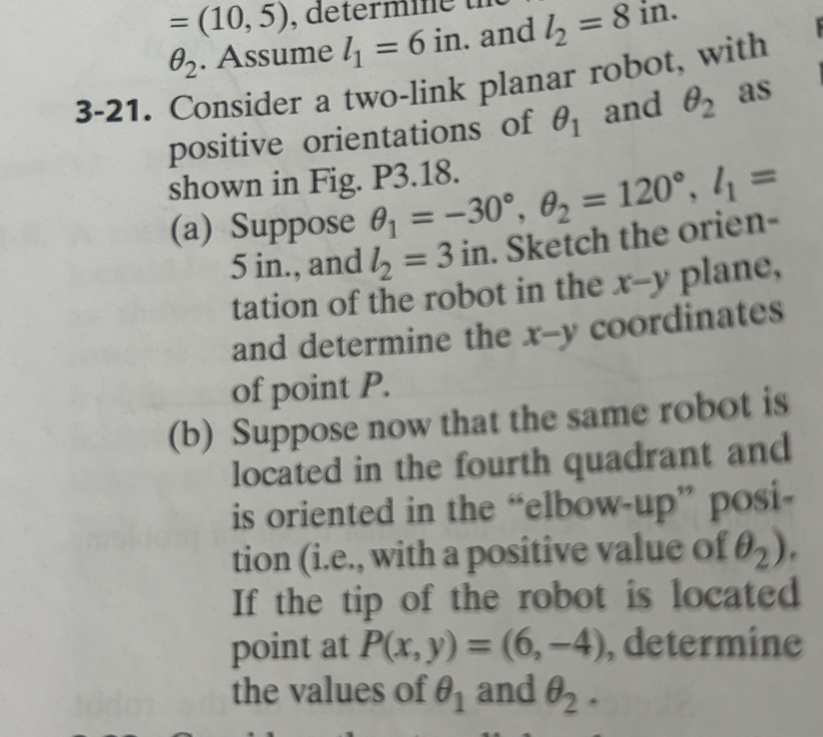 = ( 1 0 , 5 ) , determme 2 . Assume l 1 = 6 i n .