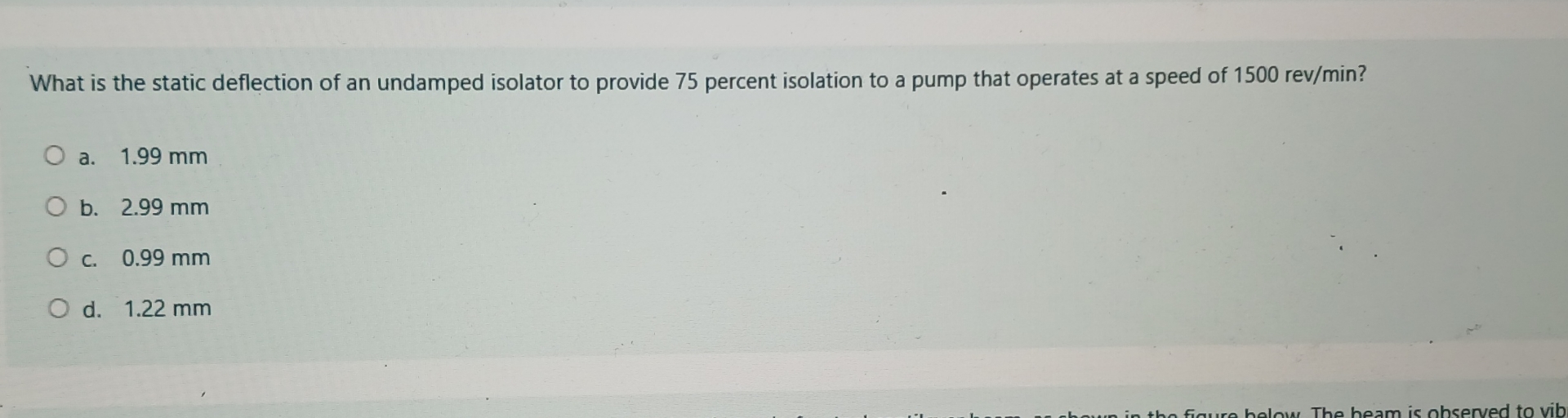 What is the static deflection of an undamped