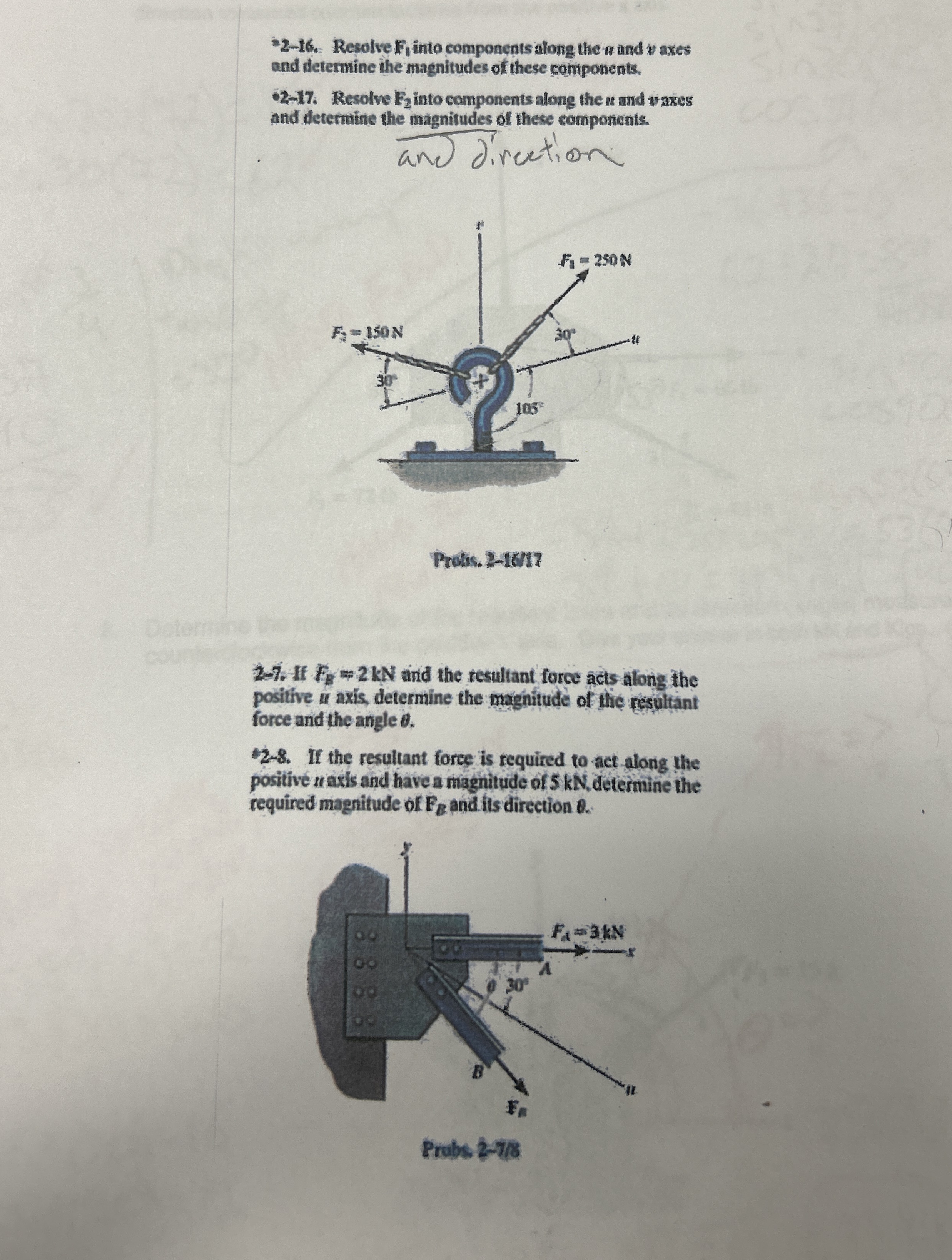 2 - 1 6 . Resolve Fi inta components atong the a