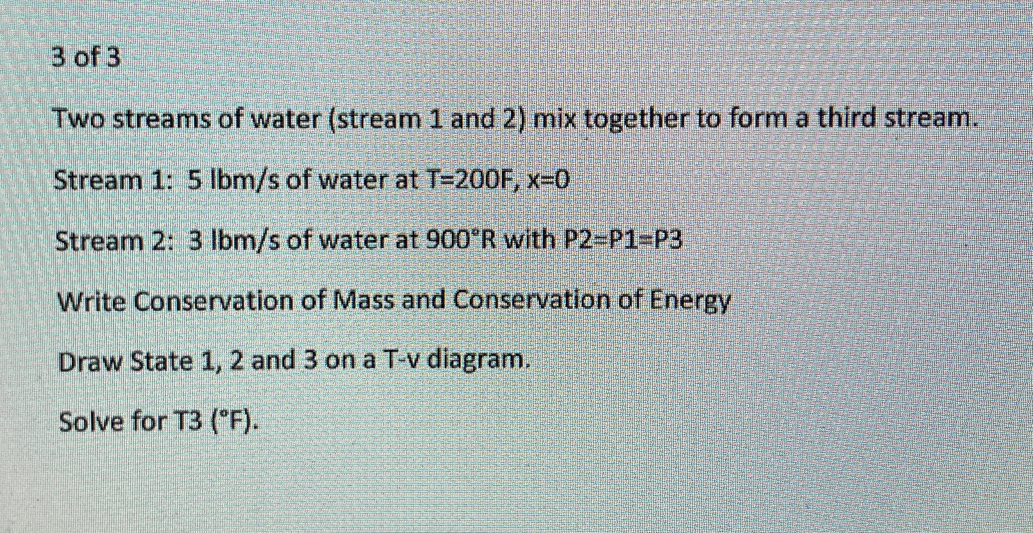3 of 3 Two streams of water ( stream 1 and 2 )