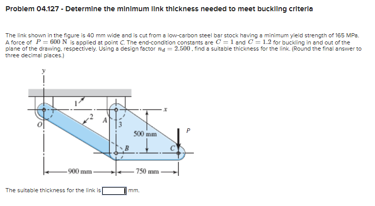 Problem 0 4 . 1 2 7 - Determine the minlmum IInk