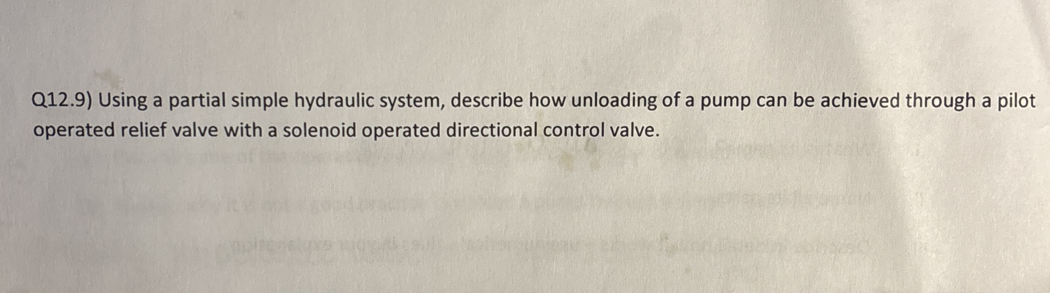 Q 1 2 . 9 ) Using a partial simple hydraulic