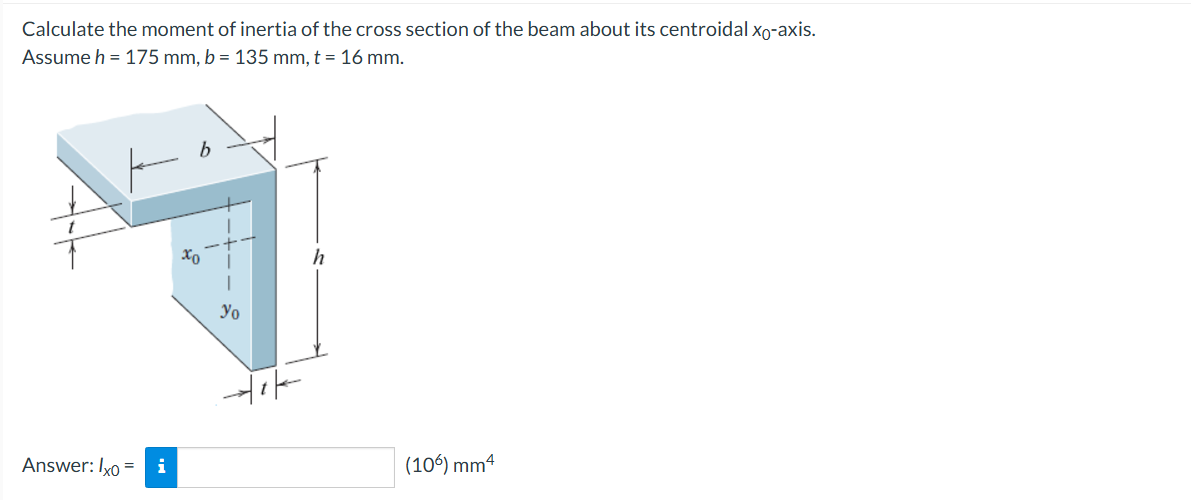 Calculate the moment of inertia of the cross
