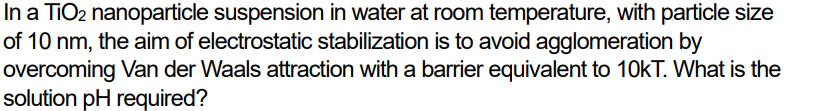 In a T i O 2 nanoparticle suspension in water at
