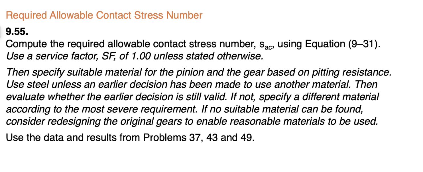Required Allowable Contact Stress Number 9 . 5 5