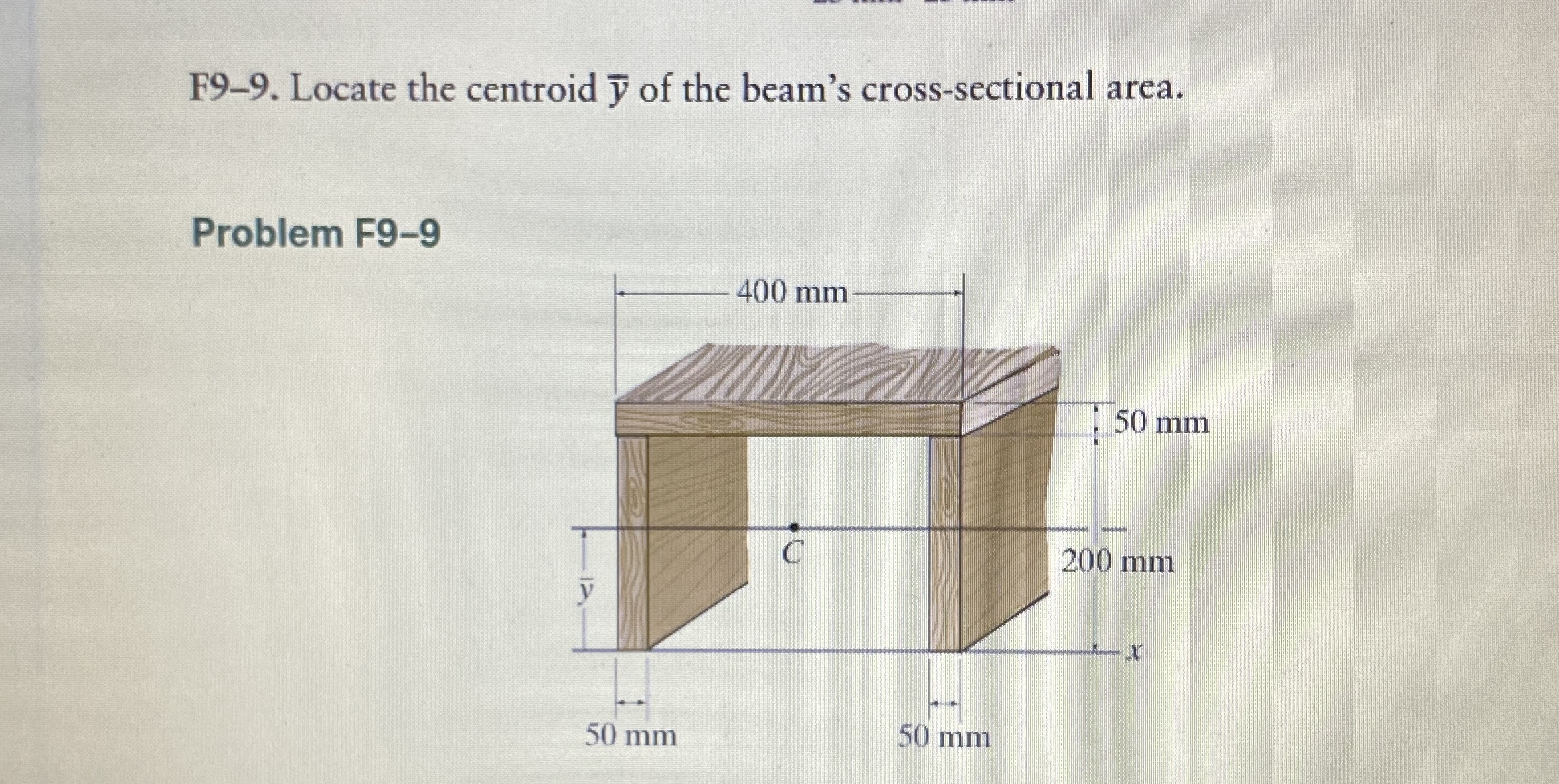 F 9 - 9 . Locate the centroid ? b a r ( y ) of
