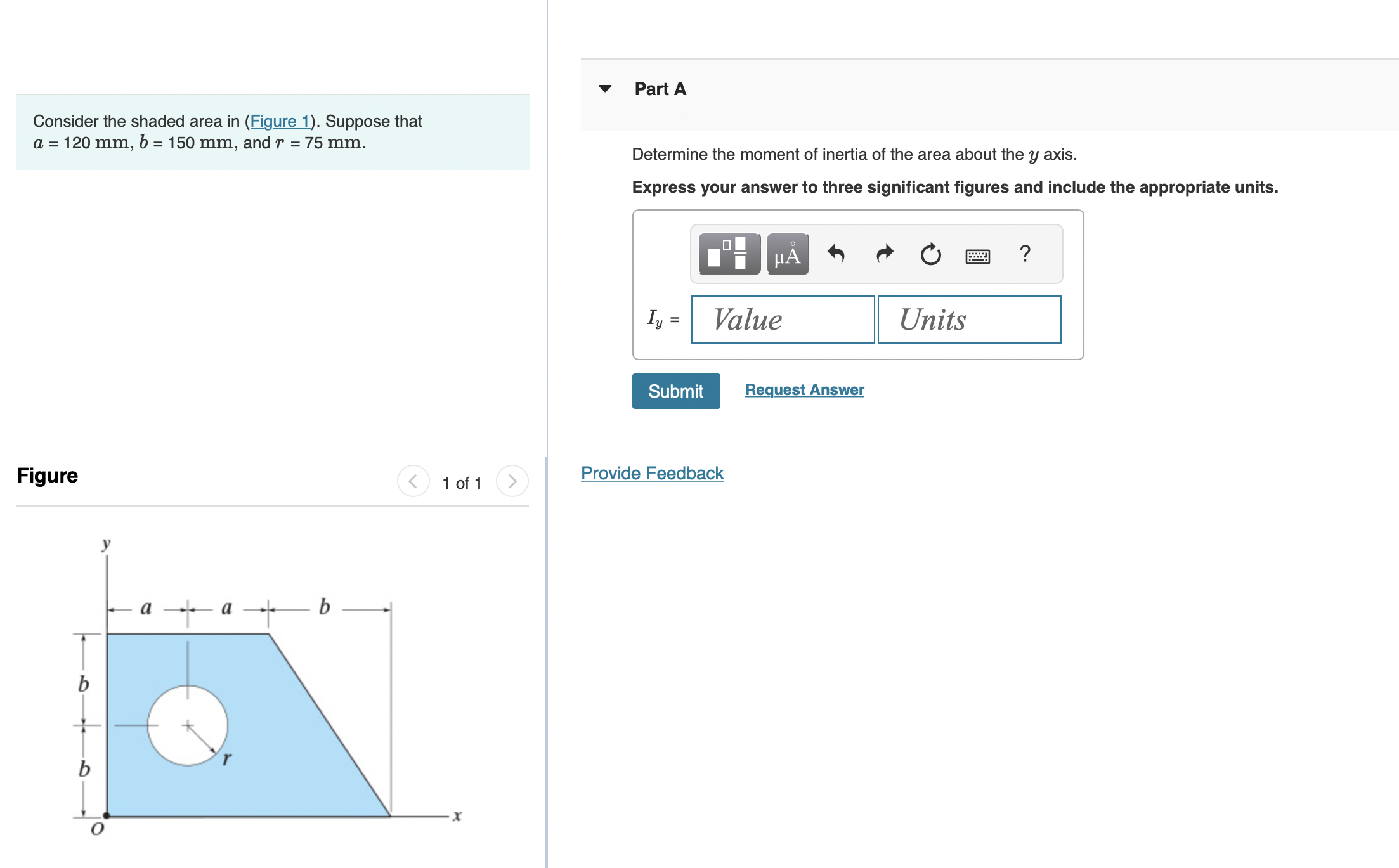 Consider the shaded area in ( Figure 1 ) .