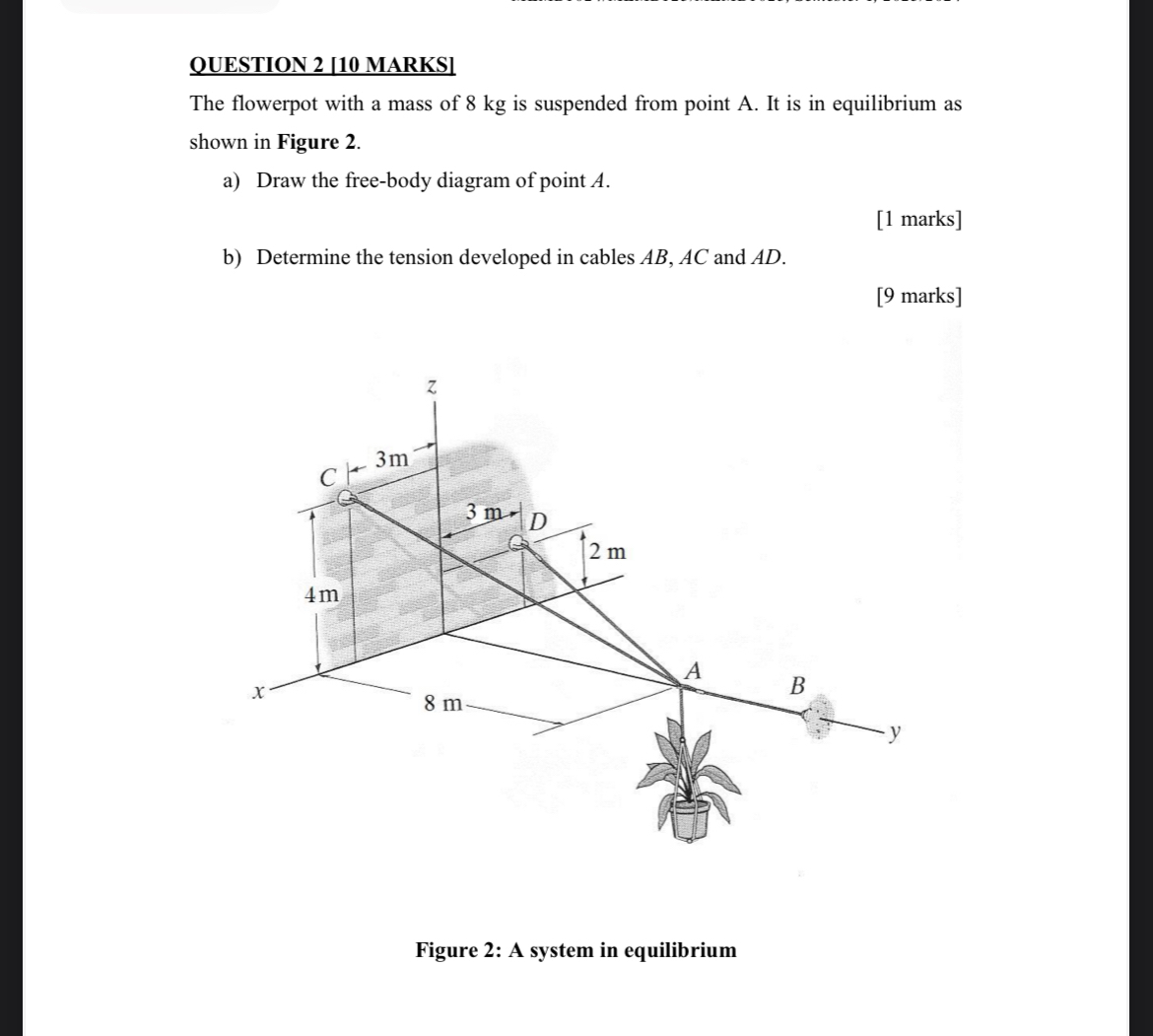 OUESTION MARKS ] The flowerpot with a mass of 8