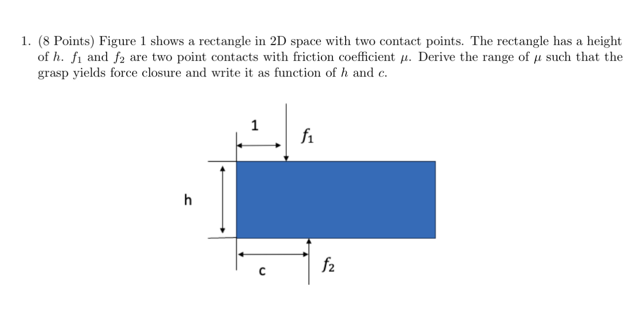 ( 8 Points ) Figure 1 shows a rectangle in 2 D