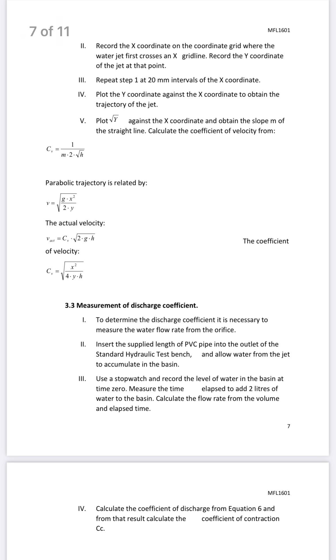 II . Record the x coordinate on the coordinate
