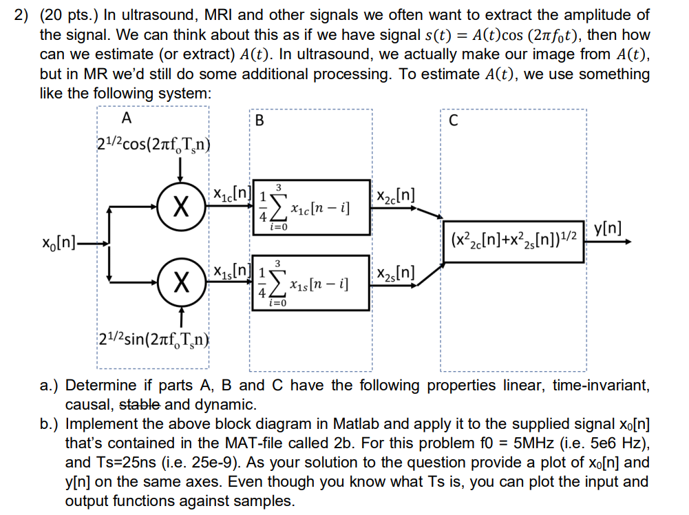 In ultrasound, MRI and other signals we often
