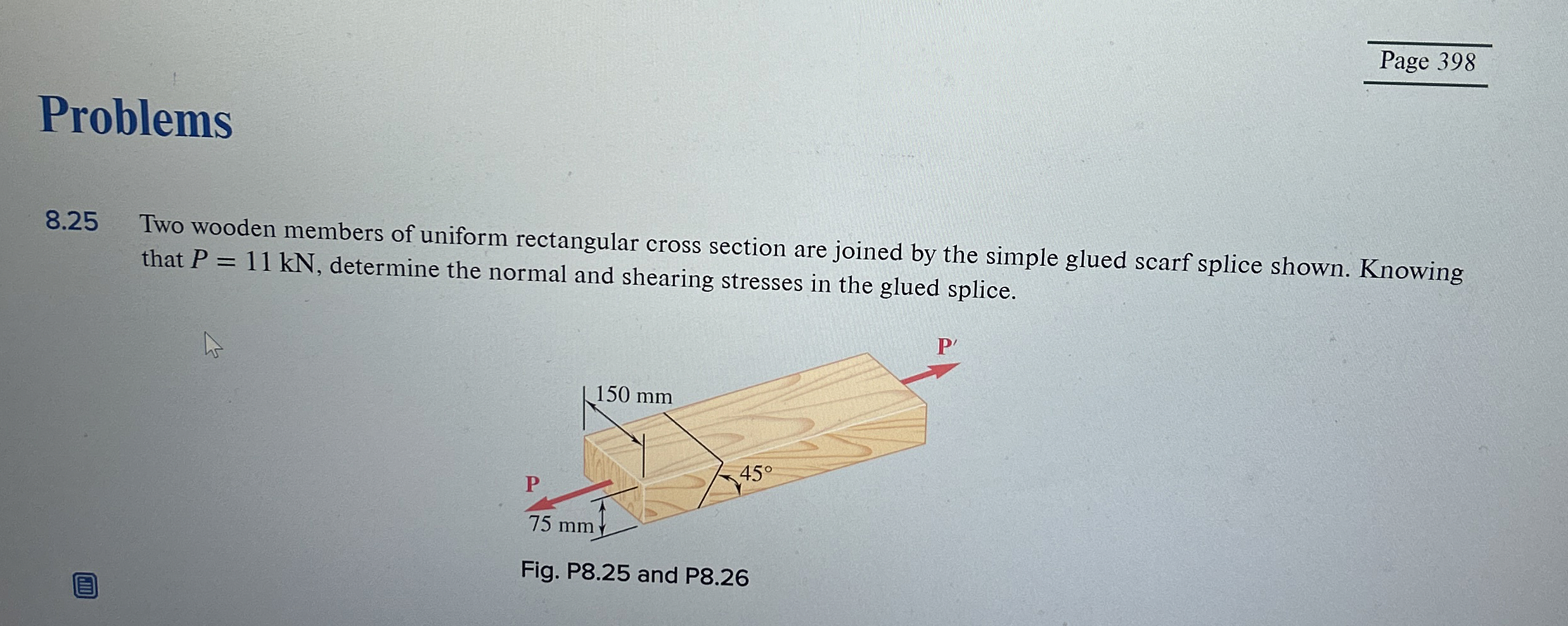 Page 3 9 8 Problems 8 . 2 5 Two wooden members of