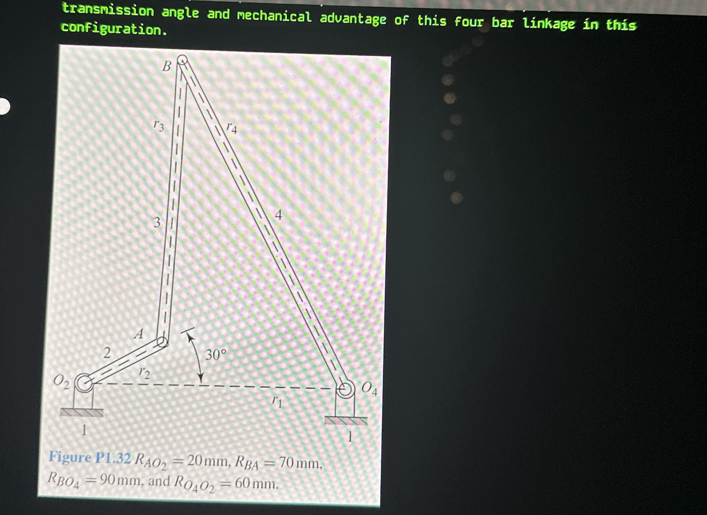 transmission angle and mechanical advantage of
