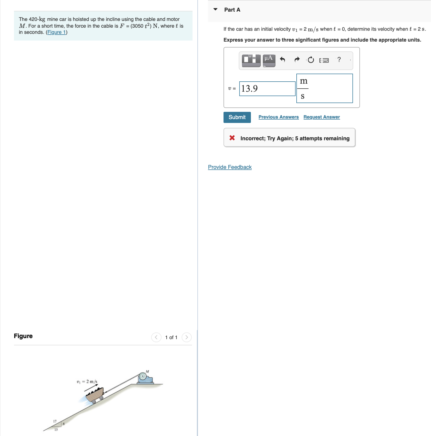 The 4 2 0 - k g mine car is hoisted up the