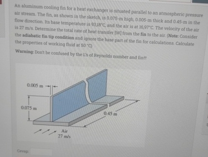An aluminum cooling fin for a heat exchanger is