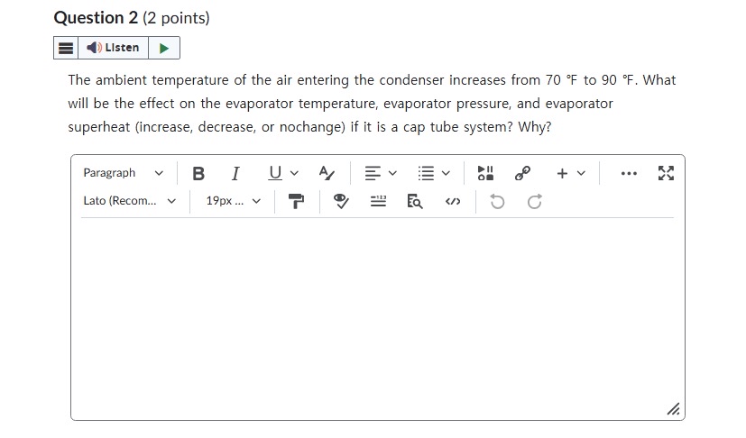 Question 2 ( 2 points ) LIsten The ambient