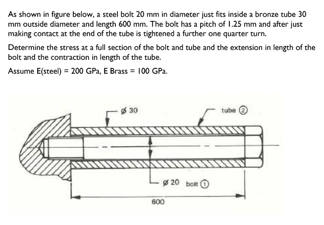 As shown in figure below, a steel bolt 2 0 mm in