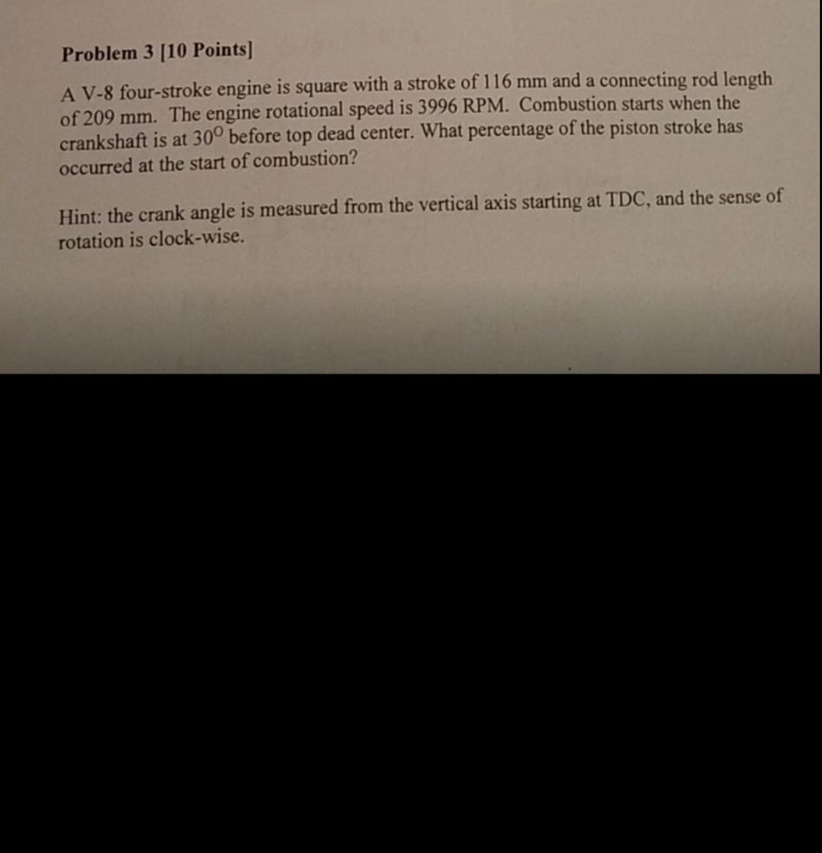 Problem Points ] A V - 8 four - stroke engine is