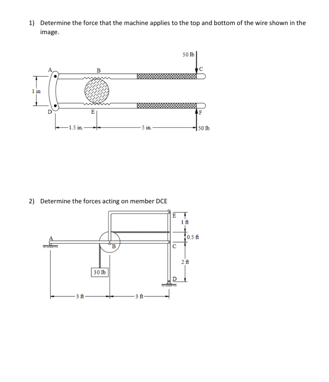Determine the force that the machine applies to