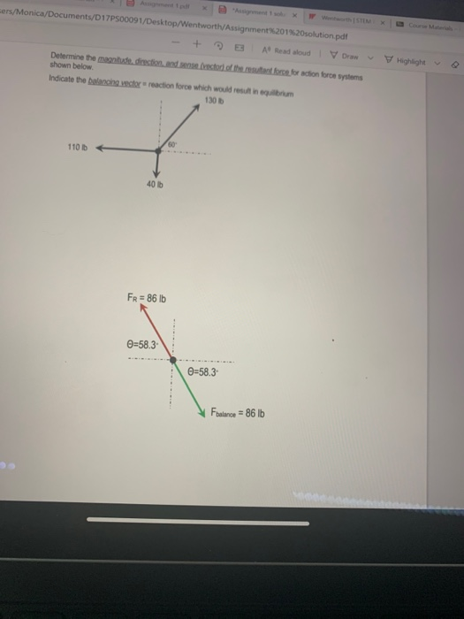 Determine the magnitude, direction, and sense (