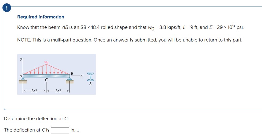 Required information Know that the beam AB is an