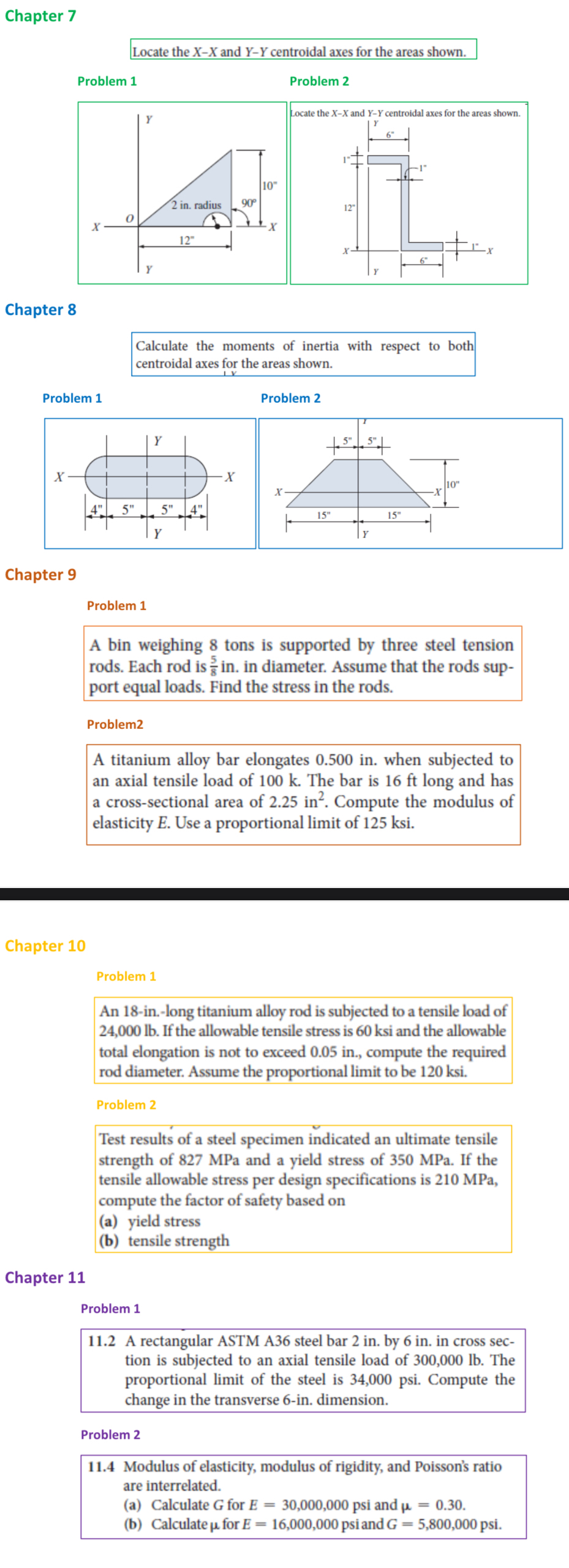 Chapter 7 Locate the x - x and Y - Y centroidal