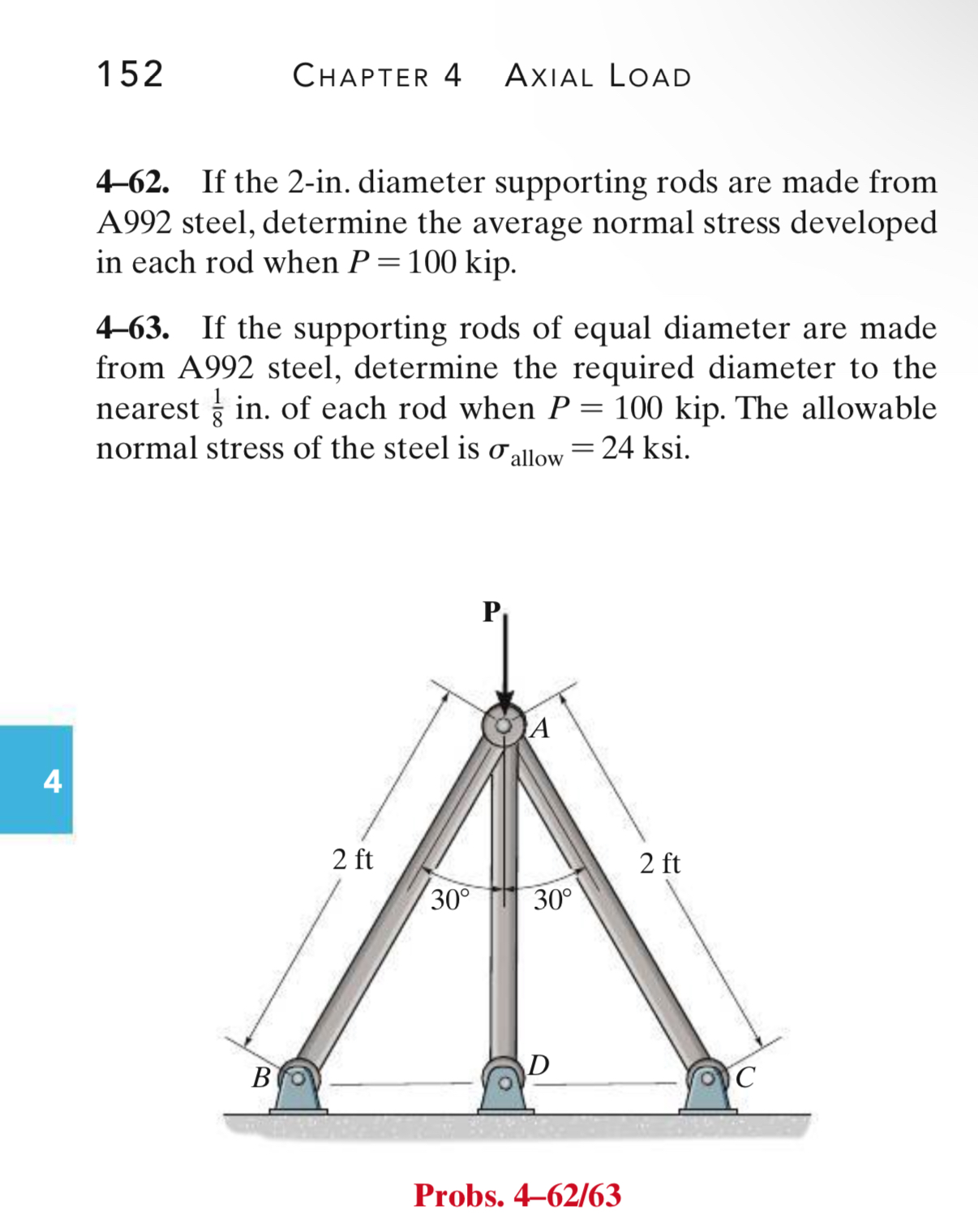 1 5 2 CHAPTER 4 AXIAL LOAD 4 - 6 2 . If the 2 -