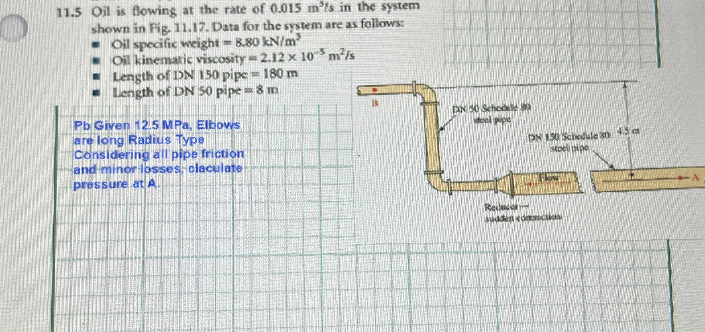 1 1 . 5 Oil is flowing at the rate of 0 . 0 1 5 m