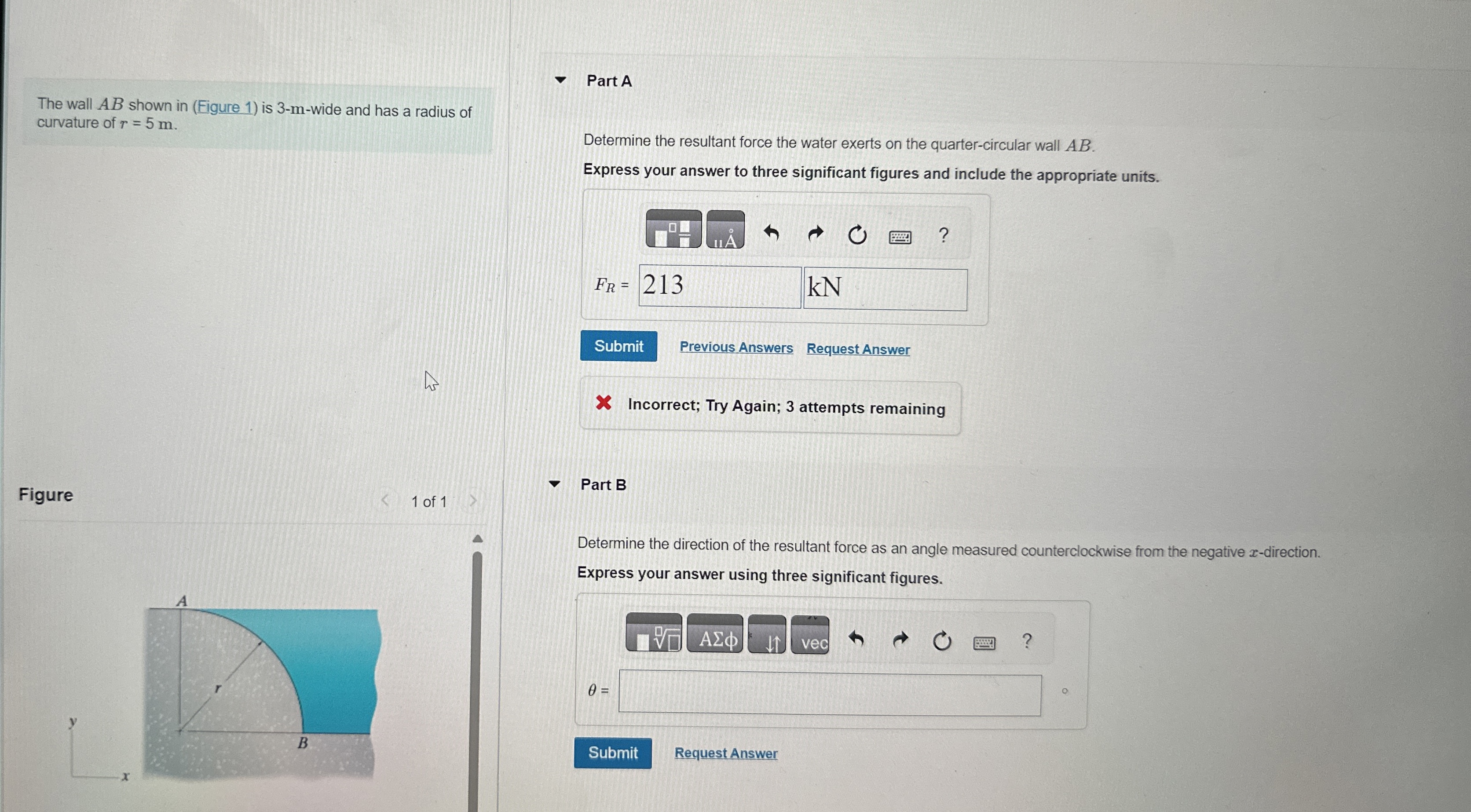 The wall A B shown in ( Figure 1 ) is 3 - m -
