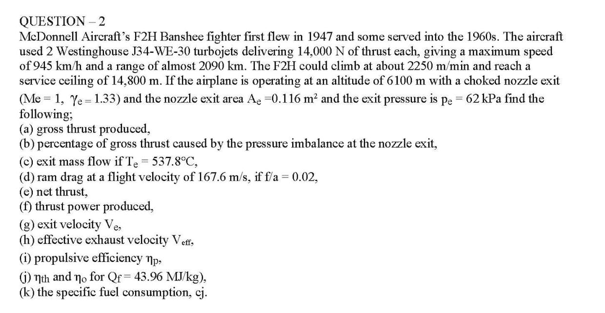 QUESTION - 2 McDonnell Aircraft's F 2 H Banshee